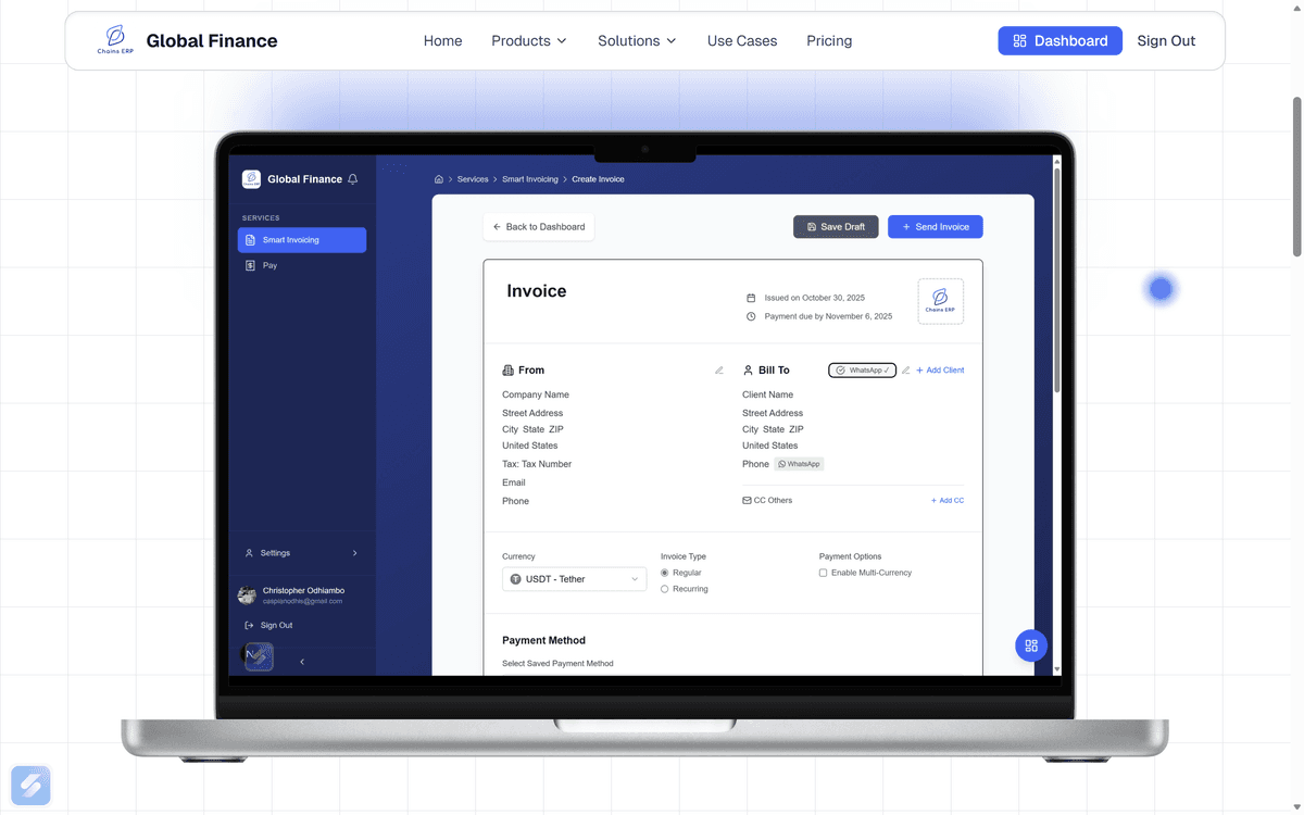 Universal Invoicing- built into your business.